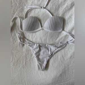 White jeweled bathing suit, xs